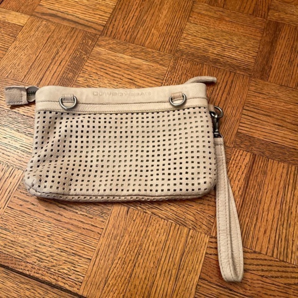 COWBOYS BAG LASER CUT LEATHER CLUTCH